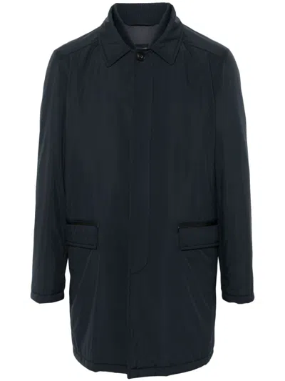 Corneliani Layered-detail Coat In Blue