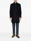Corneliani Layered Notched-lapel Coat In Blue