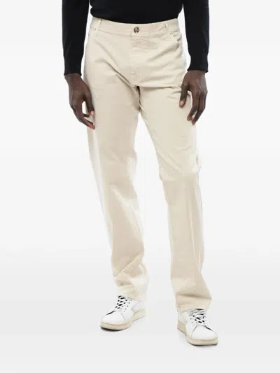 Corneliani Lazise Five-pocket Cotton Trousers In Neutrals