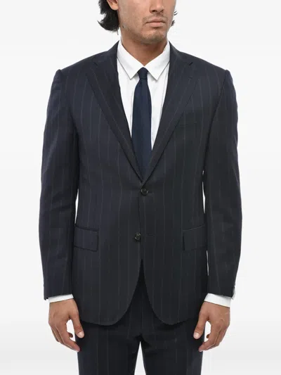 Corneliani Leader Pinstripe Suit In Black