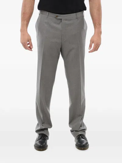 Corneliani Leader Pressed-crease Trousers In Black