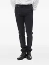 Corneliani Dark Navy Flat Front Pants In Black