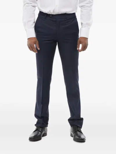 Corneliani Men Blue Slim Stripes Trousers