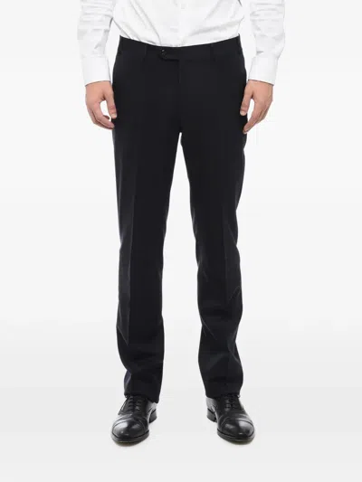Corneliani Leader Virgin-wool Trousers In Black