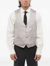 Corneliani Leaf-pattern Waistcoat In Gray