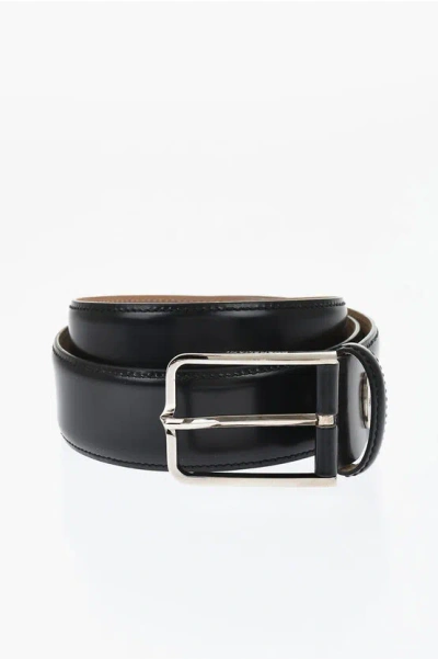 Corneliani Leather Belt With 30mm Metal Buckle In Pattern