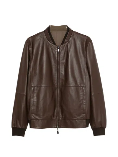 CORNELIANI LEATHER BOMBER