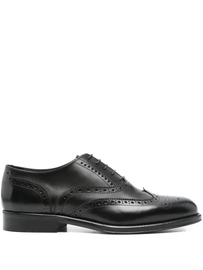 Corneliani Leather Brogues In Black