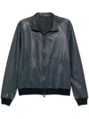Corneliani Leather Jacket In 蓝色