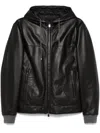 Corneliani Leather Jacket In 黑色