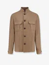 Corneliani Leather Jacket In Brown
