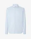 Corneliani Light Blue Cotton Twill Shirt In Blue