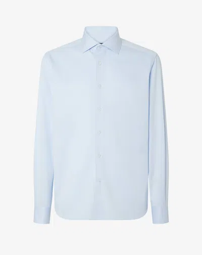 Corneliani Light Blue Cotton Twill Shirt