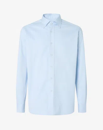 Corneliani Light Blue Honeycomb Pure Cotton Shirt