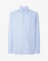Corneliani Light Blue Textured Cotton Shirt In Blue