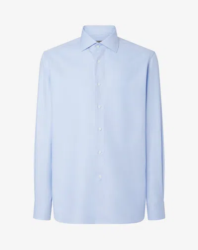 Corneliani Light Blue Textured Cotton Shirt