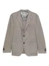 Corneliani Light Brown Blazer With Pockets In Gray