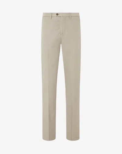 Corneliani Light Green Garment-dyed Gabardine Trousers In Neutral