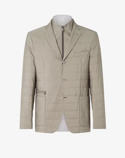 Corneliani Light Green Jacket With Water-repellent Inner Vest In Brown