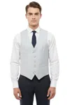 Corneliani Light Grey Solid Waistcoat In Black