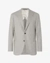 Corneliani Light Grey Stretch Wool Jacket With Herringbone Pattern In Gray