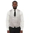 Corneliani Light Grey Textured Waistcoat In Multi
