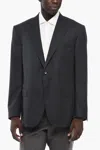 Corneliani Lined Single Breasted Mantua Wool Blazer With Flap Pockets In Grey