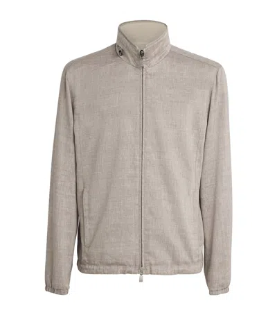 Corneliani Linen-blend And Nylon Reversible Jacket In Neutral