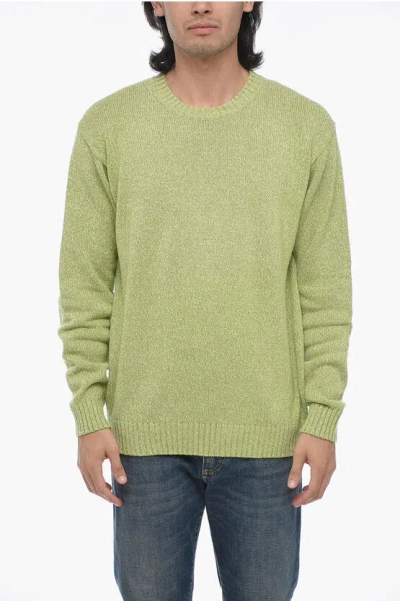 Corneliani Linen Blend Crewneck Pullover In Green