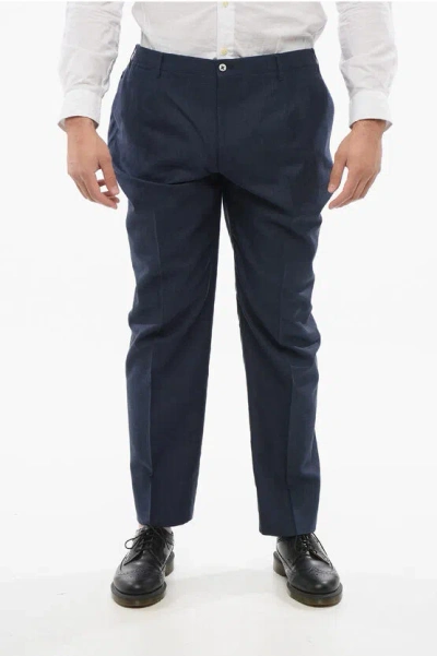 Corneliani Linen Blend Unlined Pants With Belt Loops
