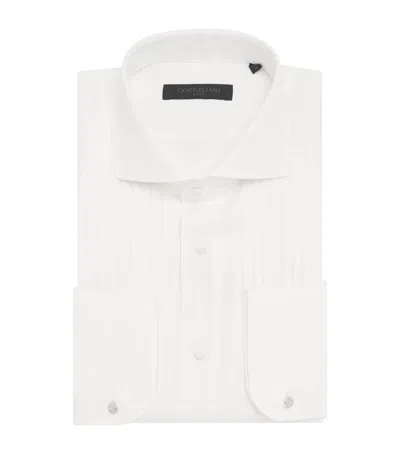 Corneliani Linen-cotton Code Cocktail Bib Formal Shirt In White