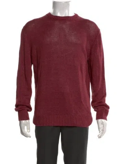 Pre-owned Corneliani Linen Crew Neck Pullover In Burgundy
