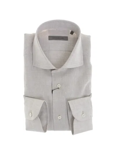 Corneliani Linen French-collar Shirt In White