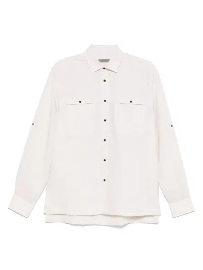 Corneliani Linen Shirt In Neutral