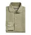 Corneliani Linen Shirt In Green