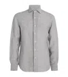 Corneliani Linen Stripe Shirt In Gray