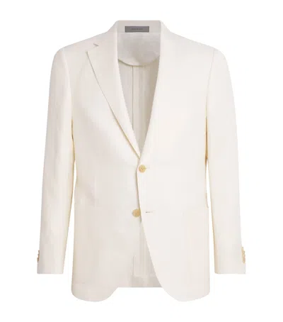 Corneliani Linen-virgin Wool Blazer In Ivory