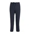 Corneliani Linen-wool-mohair Straight Trousers In Blue