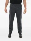 Corneliani Linen-blend Belt-loop Trousers In Black