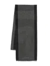 Corneliani Logo-detail Wool Scarf In Gray