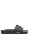 Corneliani Logo-embossed Slides In Black