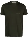Corneliani Logo-embroidered Cotton T-shirt In Green