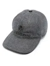 Corneliani Logo-embroidered Virgin Wool Cap In Grey