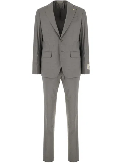 CORNELIANI LOGO-PATCH SUIT JACKET