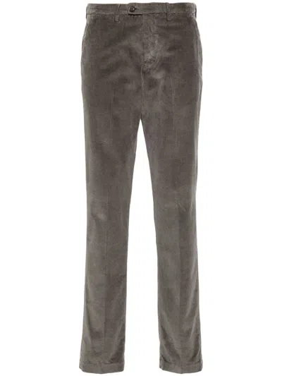 Corneliani Logo-plaque Trousers In Grey