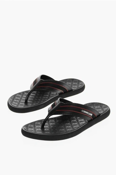 CORNELIANI LOGOED RUBBER FLIP-FLOPS