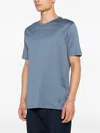 Corneliani Logo-embroidered T-shirt In Blue