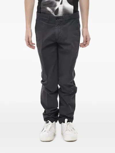 Corneliani Logo-patch Chino Trousers In Blue