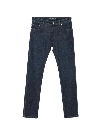 Corneliani Logo-patch Jeans In Blue