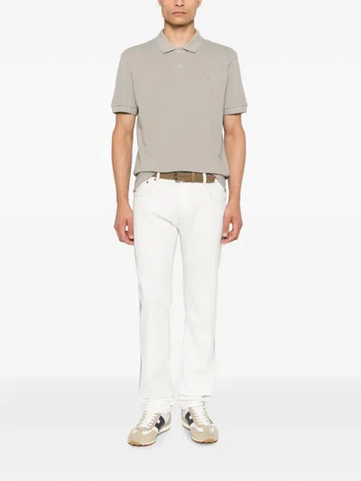 Corneliani Logo-patch Polo Shirt In Neutral